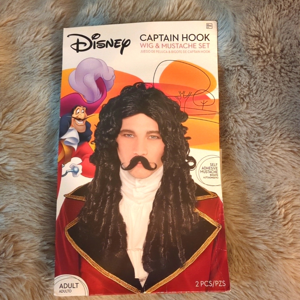 Disney captain Hook Wig & mustache set